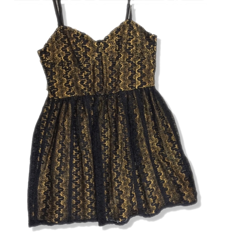 Tulle Dress. Gold underlay.